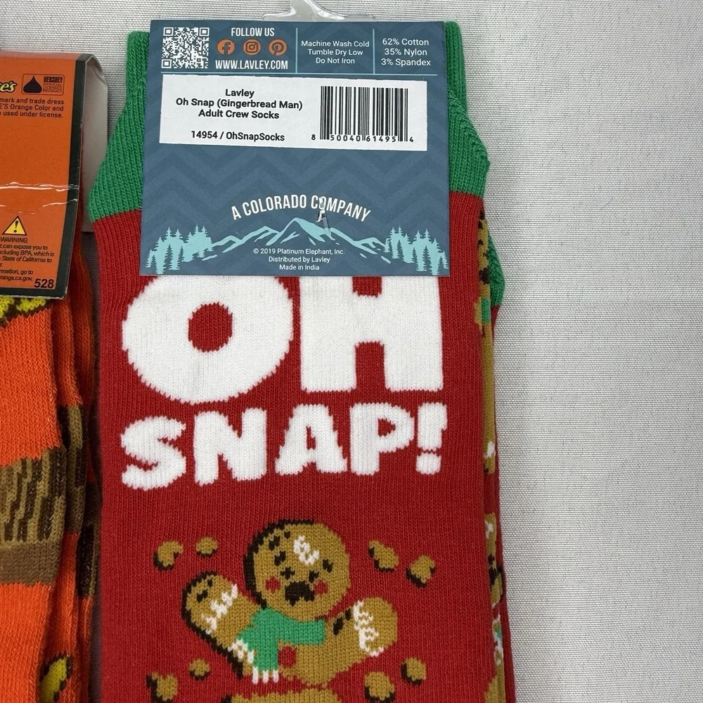 Men's Christmas ‎ And Reese's Peanut Butter Cup Socks Funny 3 Pairs Crew Holiday